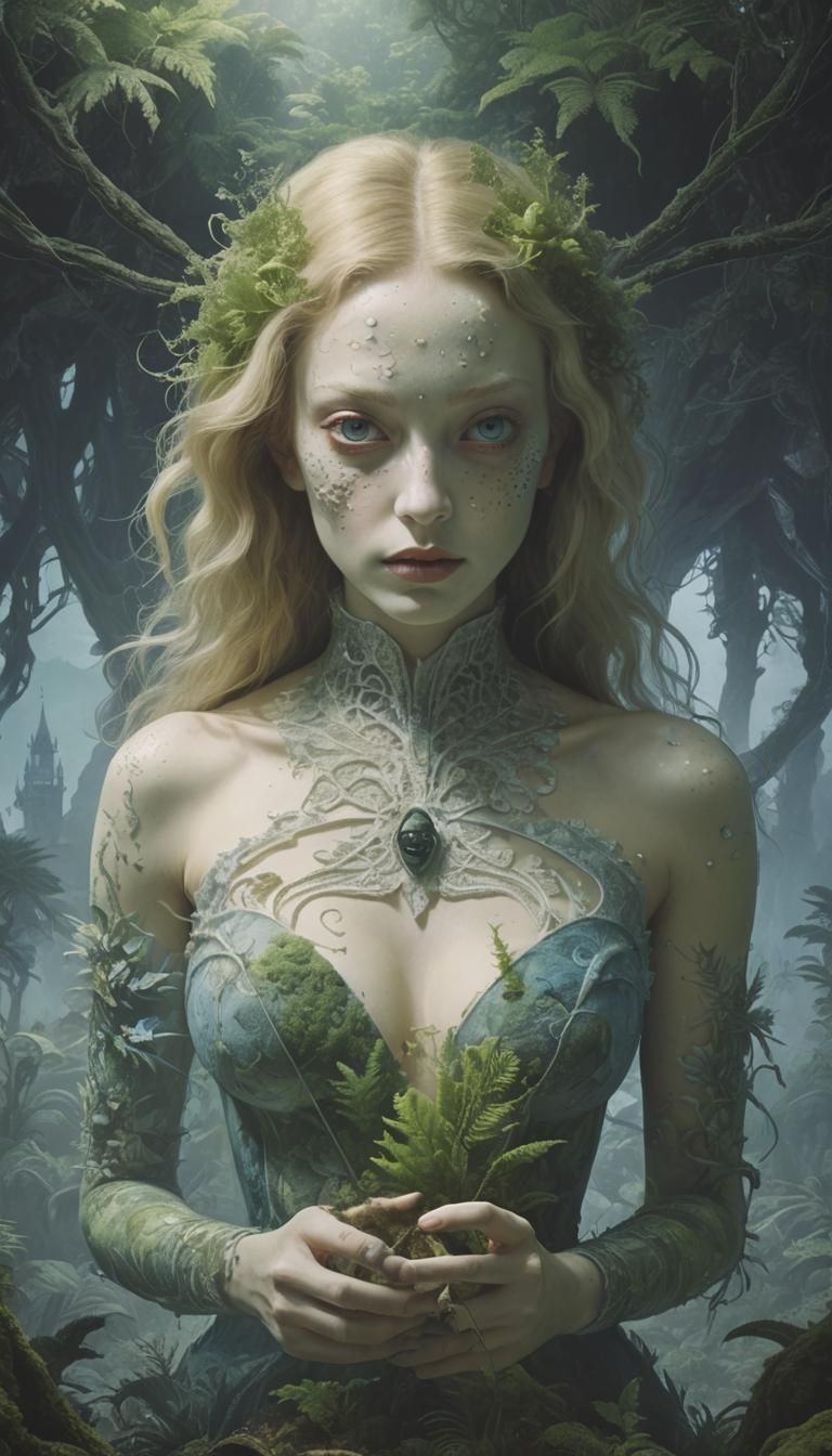 Alien Beach with Ferns in Carrington Style