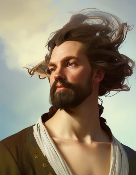 Gulliver's Travels Portrait in Art Nouveau Style