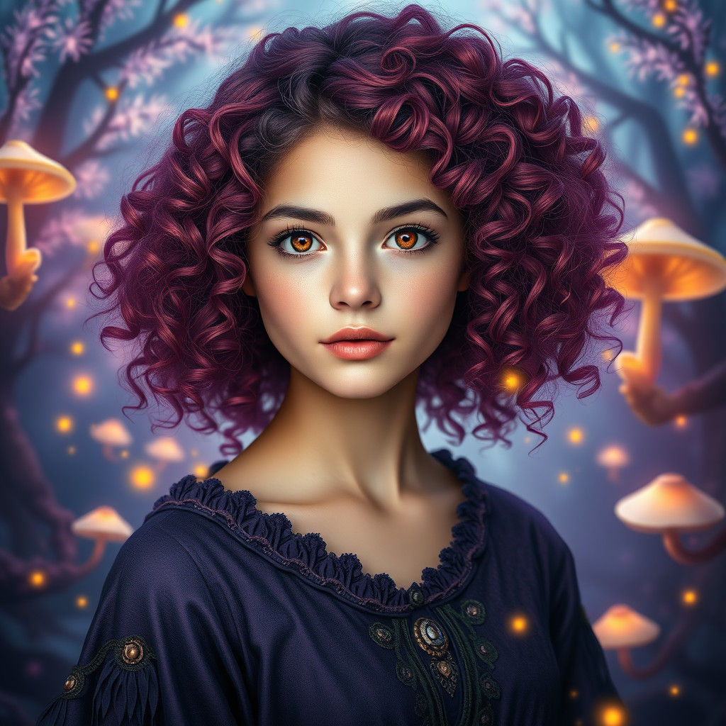 Enchanting Forest Woman in Dreamlike Matte Painting