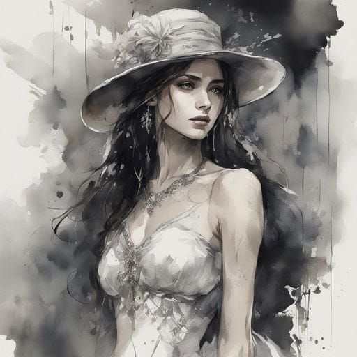 Argentinian Girl Portrait in 19th Century Watercolor Style