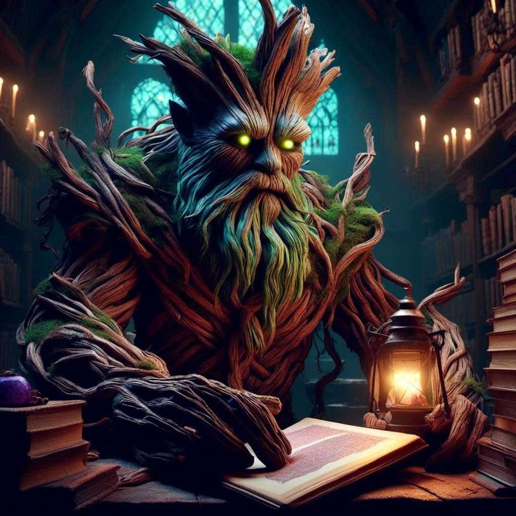 Wizard Portrait in Magic Realism Style