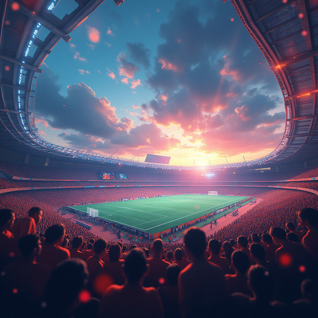Dynamic FIFA World Cup 2026 Poster in Matte Painting Style