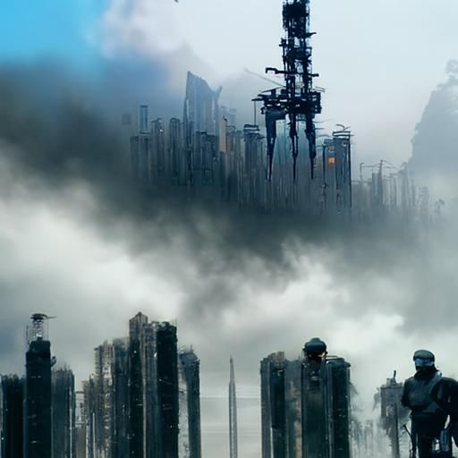 Bleak Dystopian Landscape Generated by AI