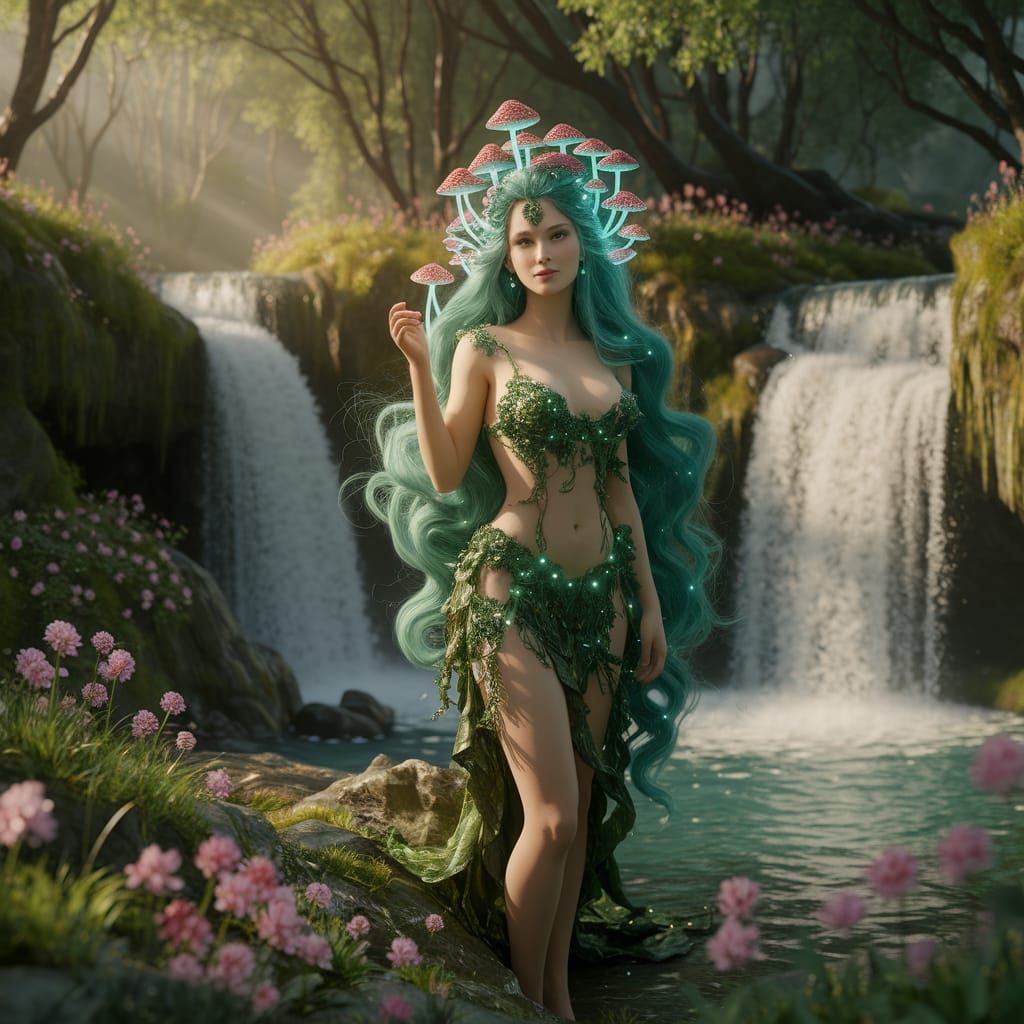 Ethereal Forest Nymph in Enchanted Woodland