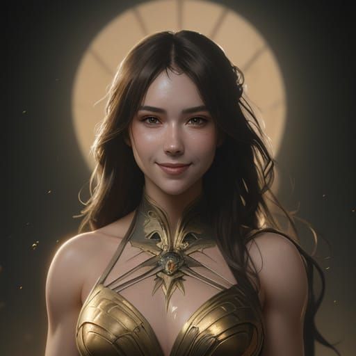 Cute Gymnast Smiling in Dramatic Golden Hour Lighting