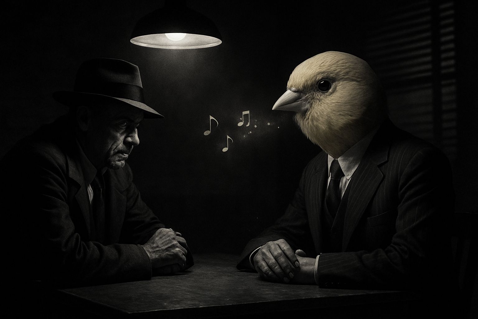 Noir Interrogation With Surreal Canary Suspect