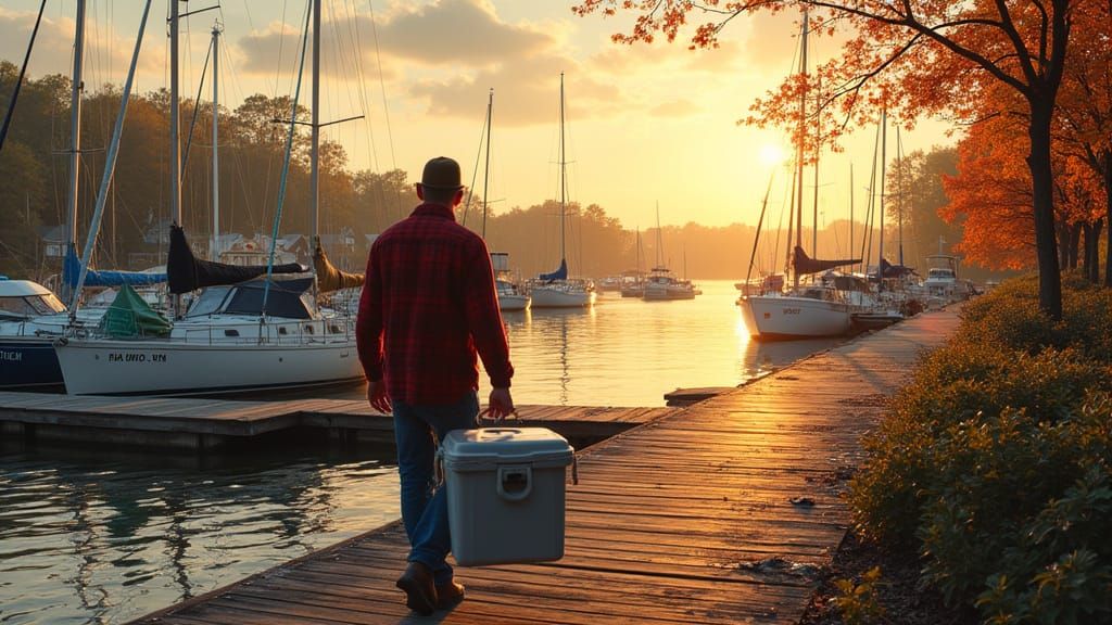 Serenity at Lusby Marina, Golden Hour Glow