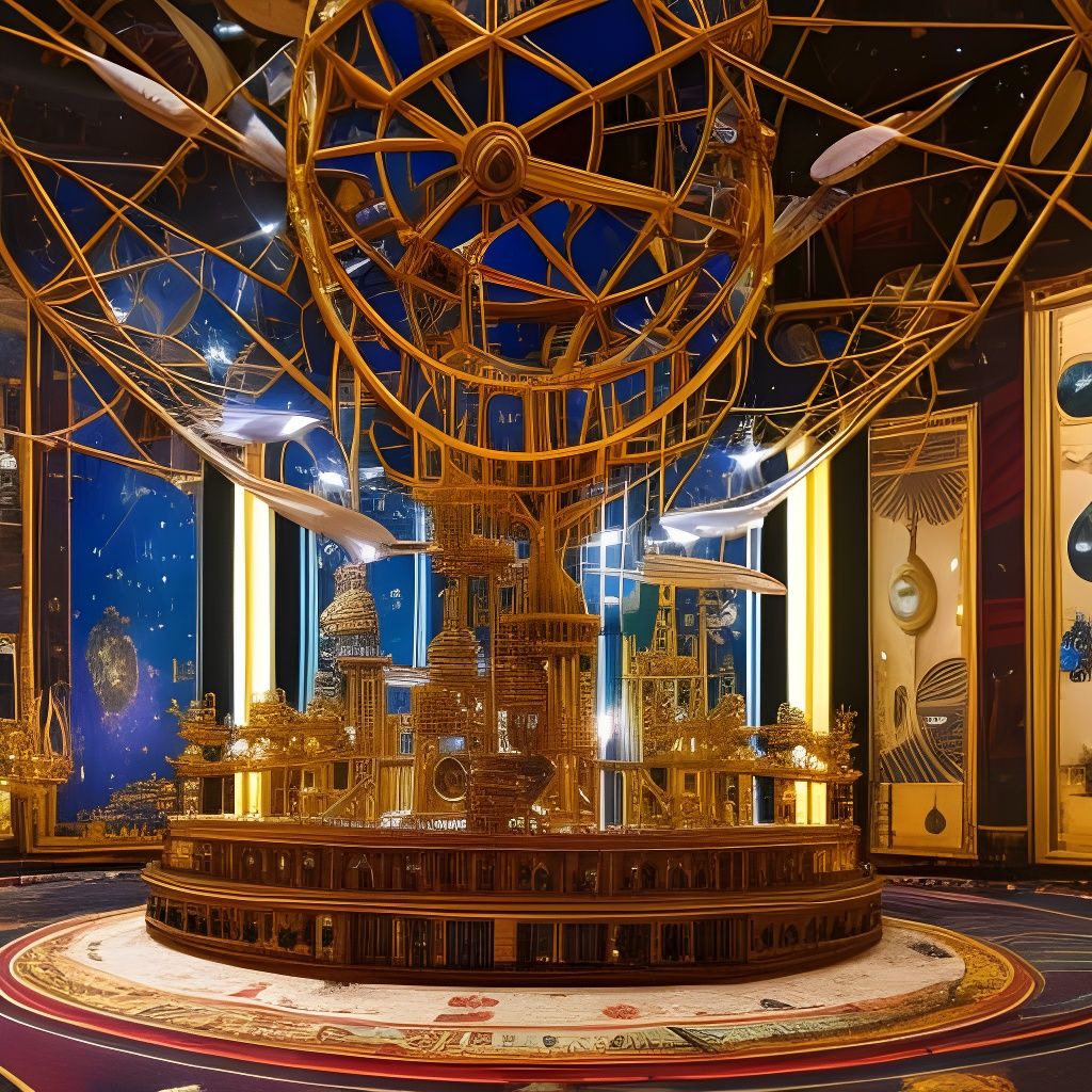 Gilded Solar System: Steampunk Rube Goldberg Machine