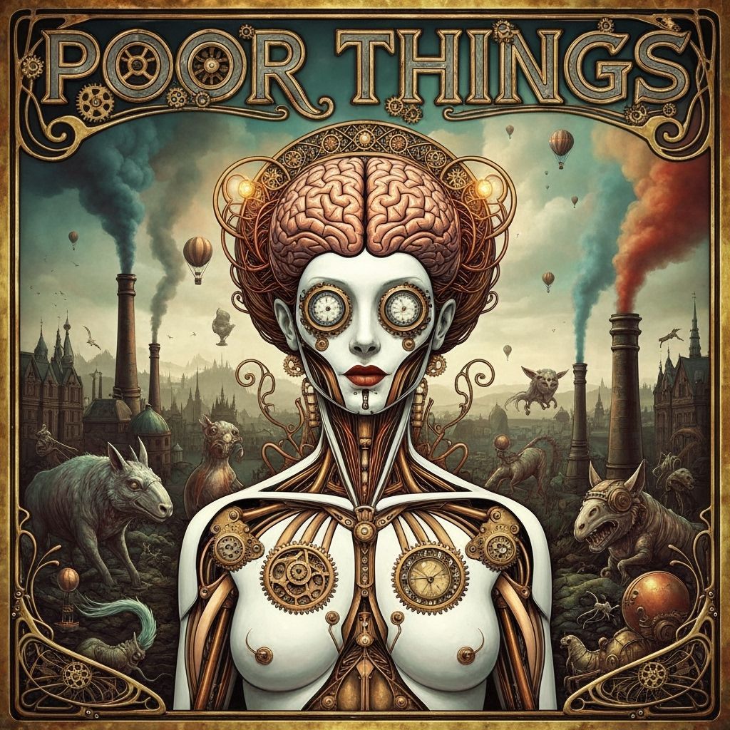 Bella Baxter Anatomy Poster: Steampunk Gears and Clockwork E...