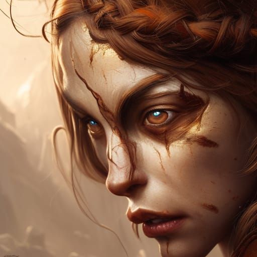 Female Dwarf Gladiator Battle Mage Concept Art