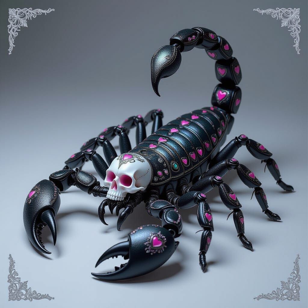 Mystical Iridescent Scorpion with Ornate Details