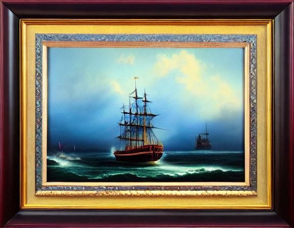 Billy O' Tea: Classical Painting of a Ship at Sea