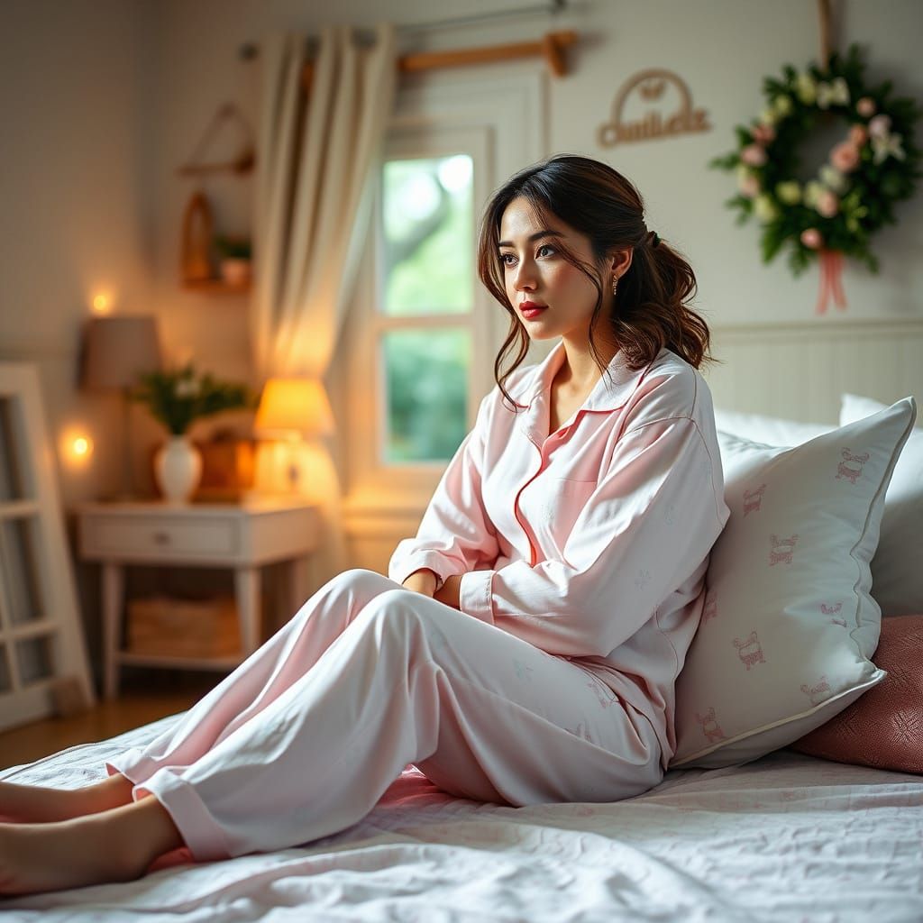 Cozy Bedroom Scene in Whimsical Storybook Style