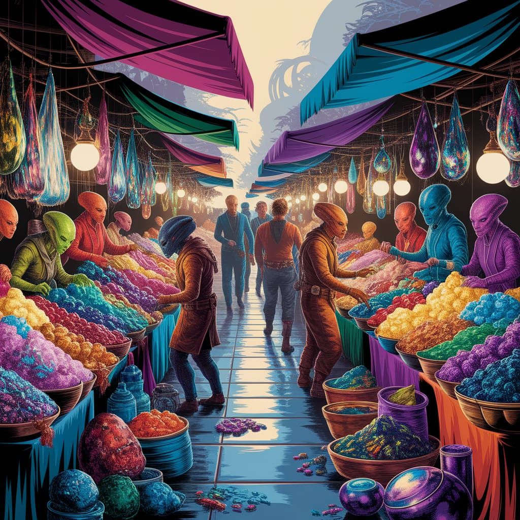 Alien Market on a Distant World