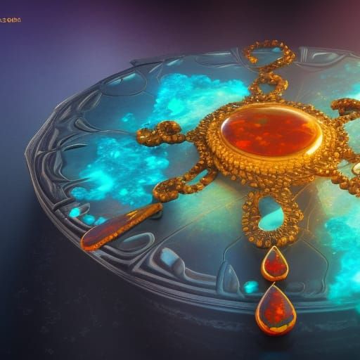 Fire Opal and Sapphire Jewelry in Detailed Matte Style