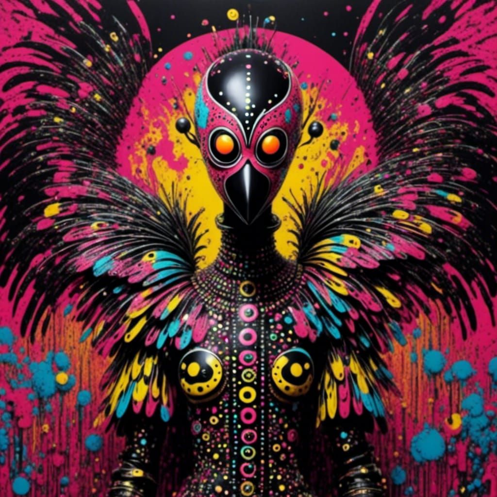 Abstract Pop Art with Halftone Dot Pattern