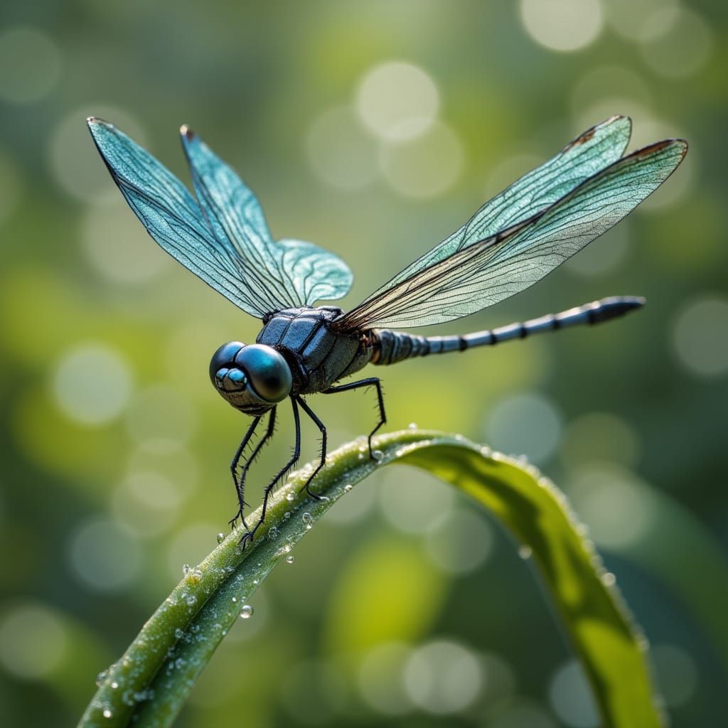 Dragonfly Macro in Hyperrealistic Digital Art