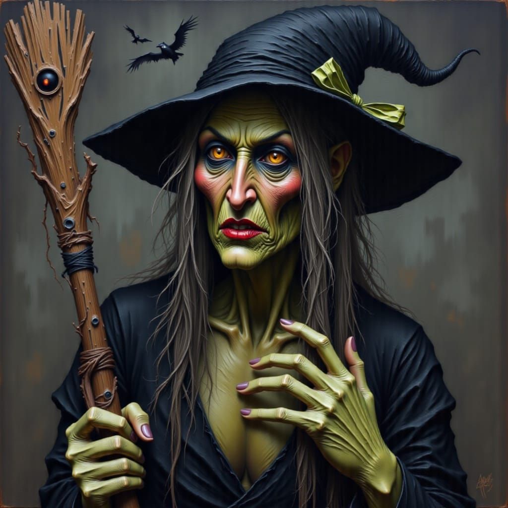 Gorgeous Evil Witch in Dark Fantasy Style