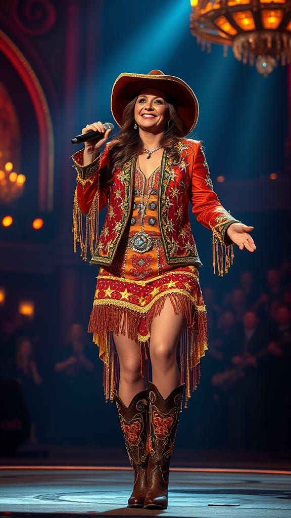 Shania Twain on Grand Ole Opry Stage as Digital Painting