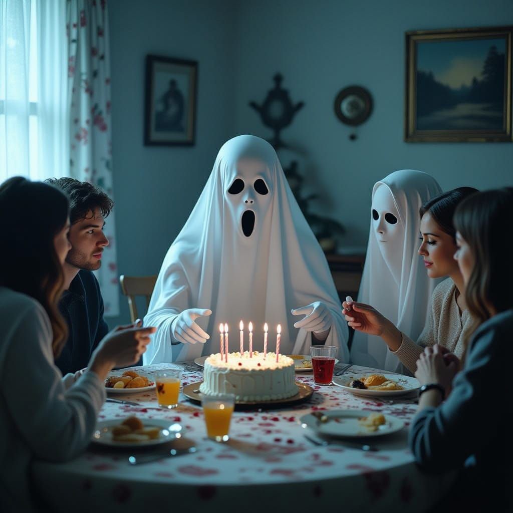 Ghostly Birthday Party Games Captured in Cinematic Film