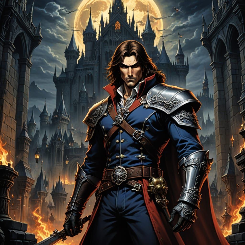 Gothic Castle in Moonlight: Dark Fantasy Scene