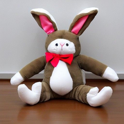 Creepy Cute Bunny Plush: An AI Vision