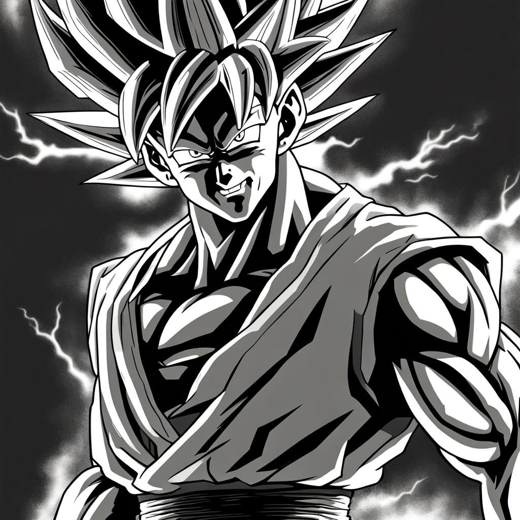 Piccolo and Goku Fusion: Hyperdetailed Charcoal Art