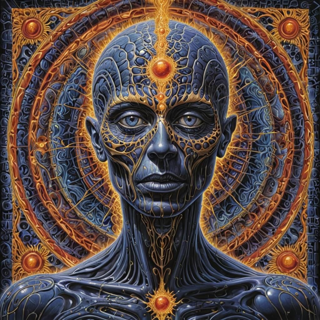 Mystical Echoes: Obsidian and Gold Visionary Art