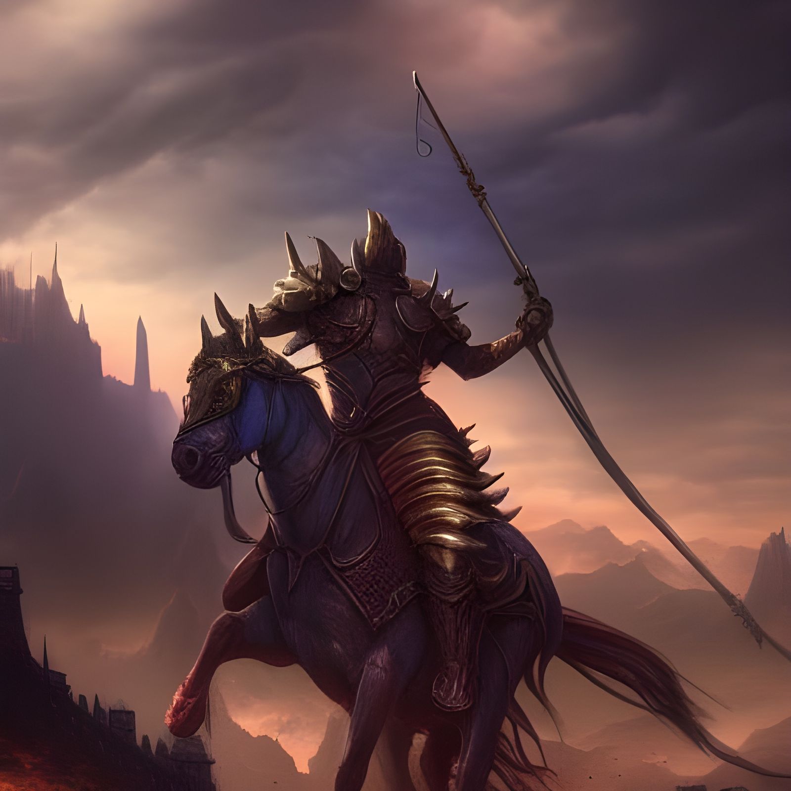 Apocalyptic Horseman Fantasy Concept Art