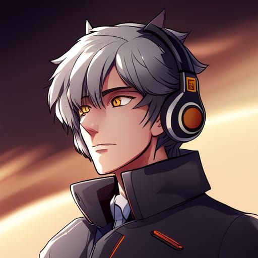 Gray Cat in Diamond Coat, Anime Style