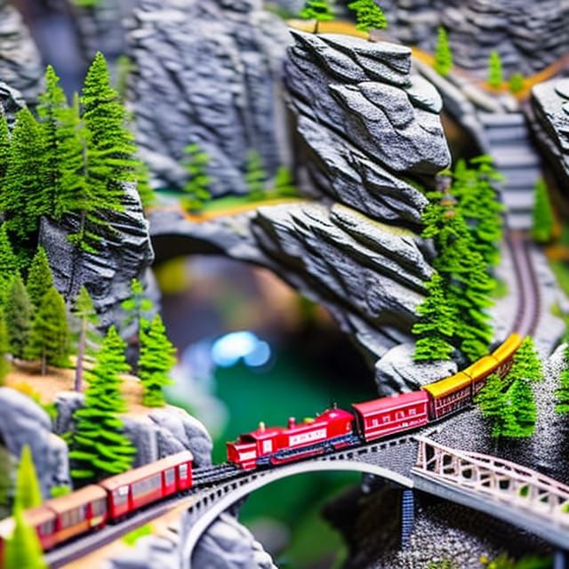 Detailed Model Railroad on Rocky Island