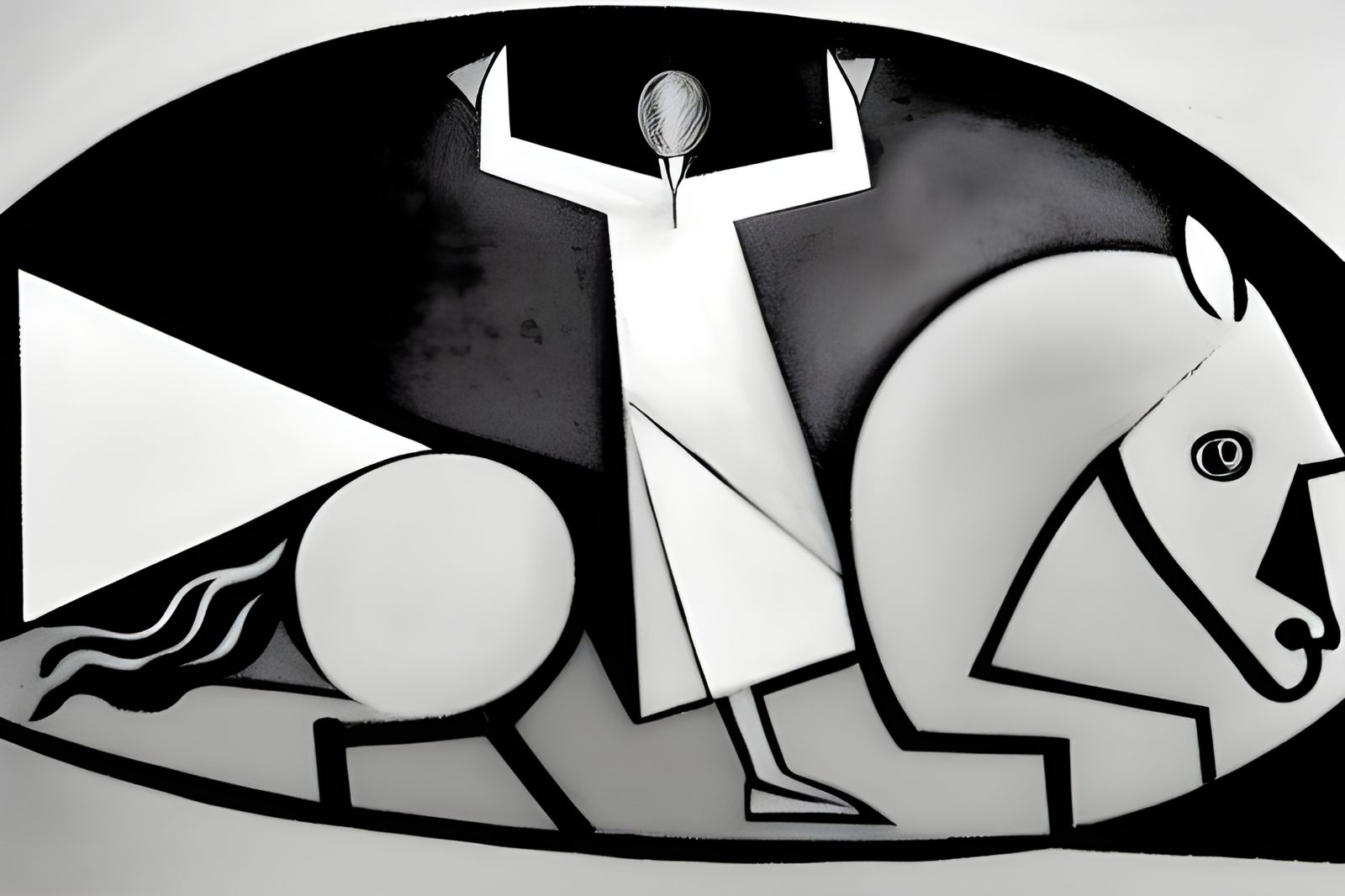 Cubist War Carnage with Crying Horse and Lightbulb