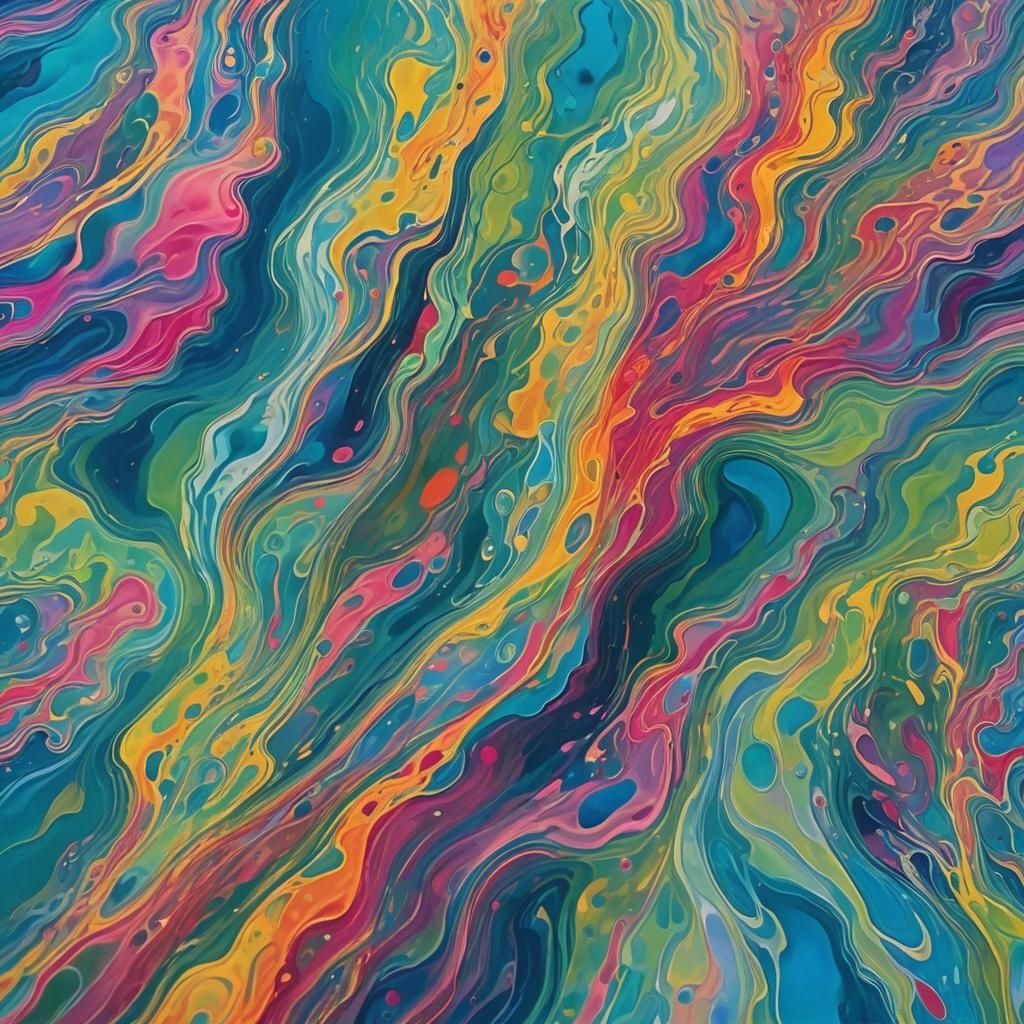 Underwater Rainbow Sky in Abstract Expressionism