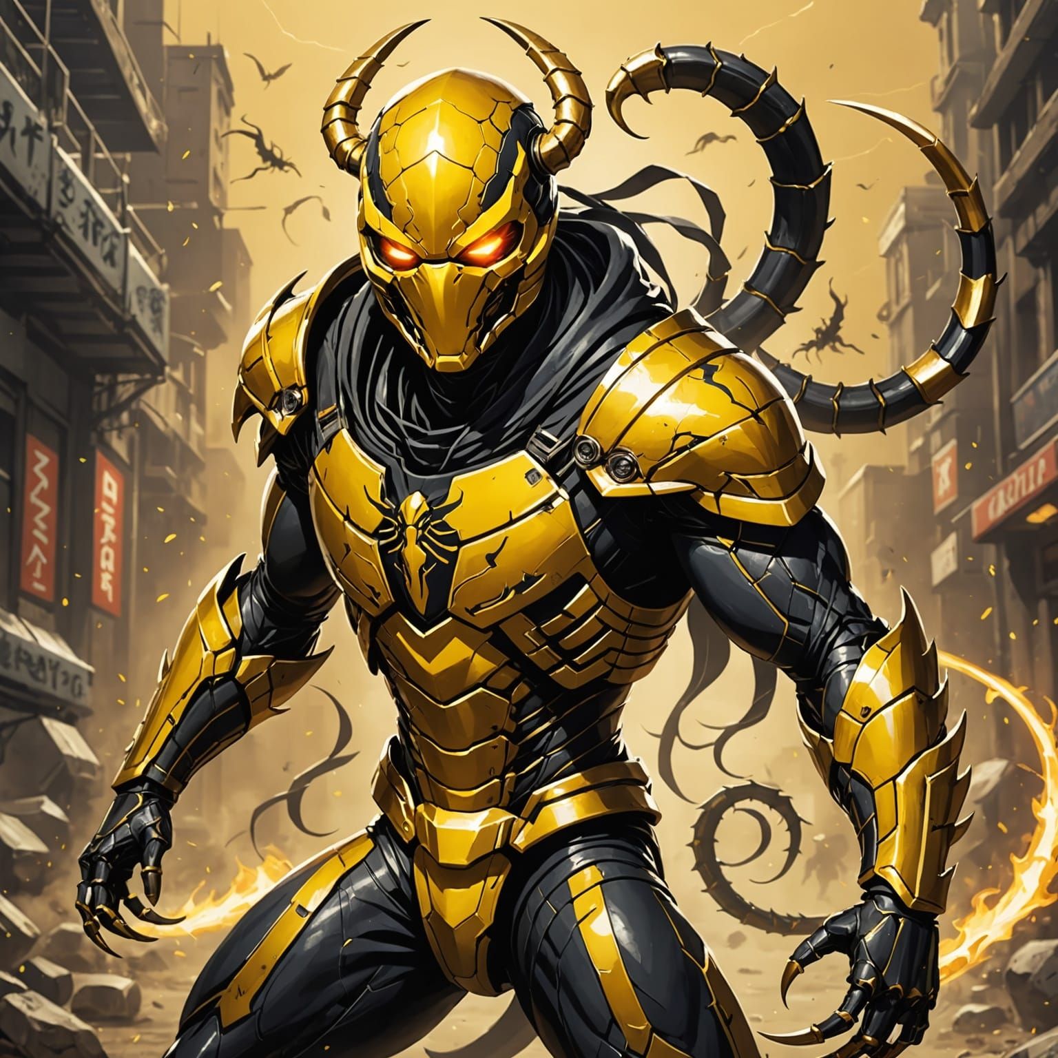 Scorpio Superhero in Anime Style