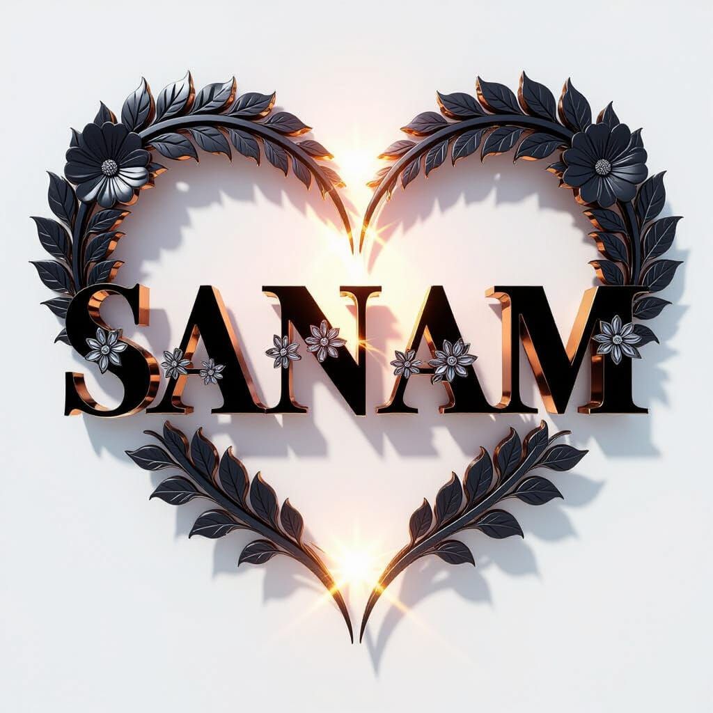 Elegant Floral Typography 3D Render