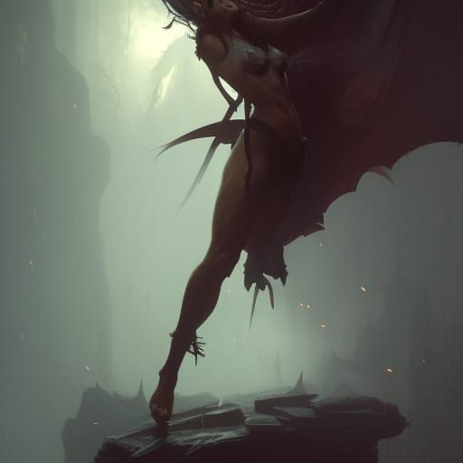 Dark Fantasy Half Demon Concept Art