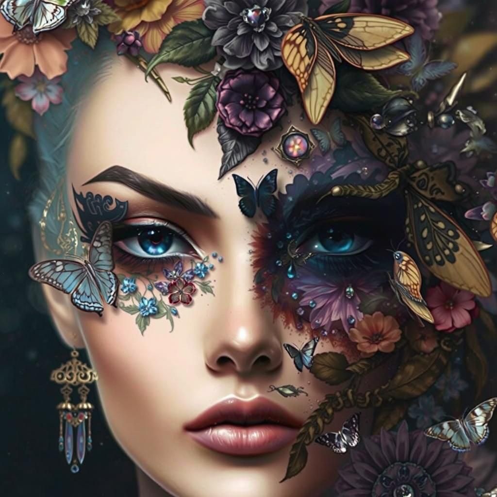 Butterfly Girl by Carne Griffiths and Yoshitaka Amano, Epic ...