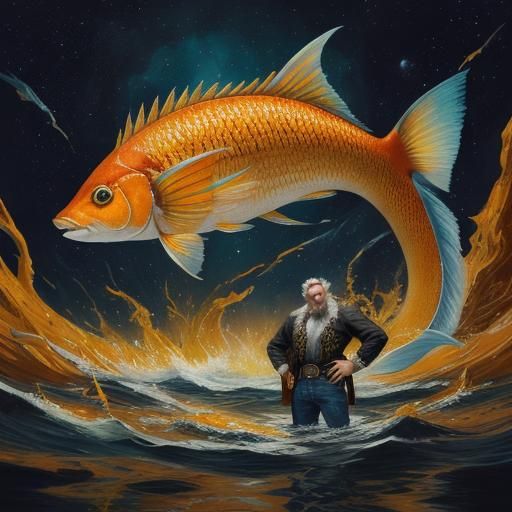 Surreal Creature on Orange Surface in Dreamlike Style