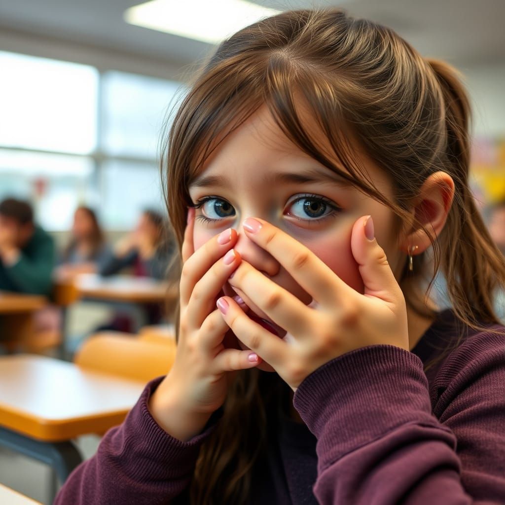 Bored Teenager in Classroom: A Realistic Close-Up