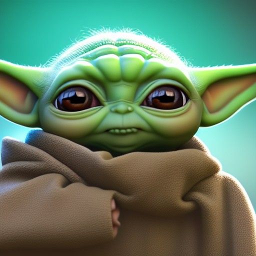 Baby Yoda: 3D Digital Art in Pixar Style