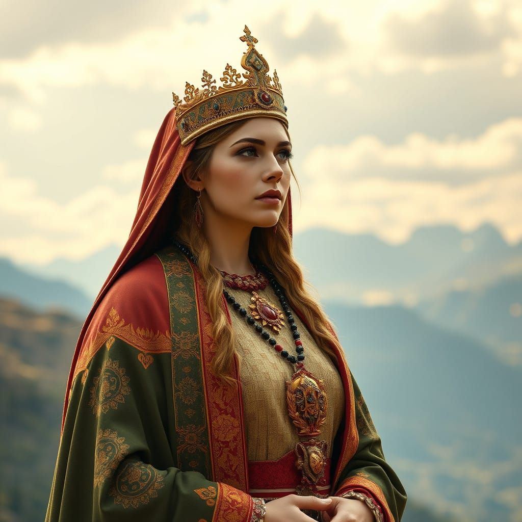 Empress Saint Tamar of Georgia in Breathtaking Mountainous L...