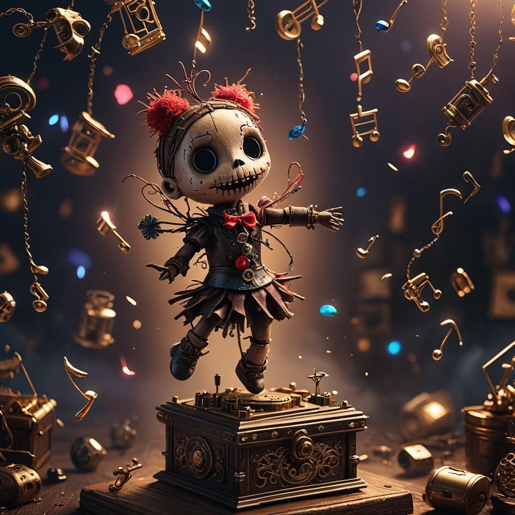 Voodoo Doll Dances: Detailed Fantasy Concept Art