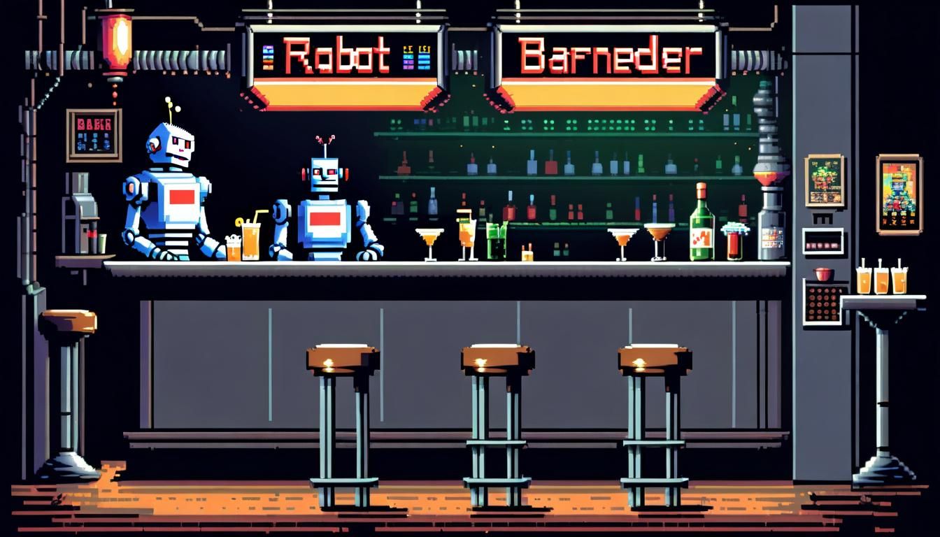 The robot drinking hole