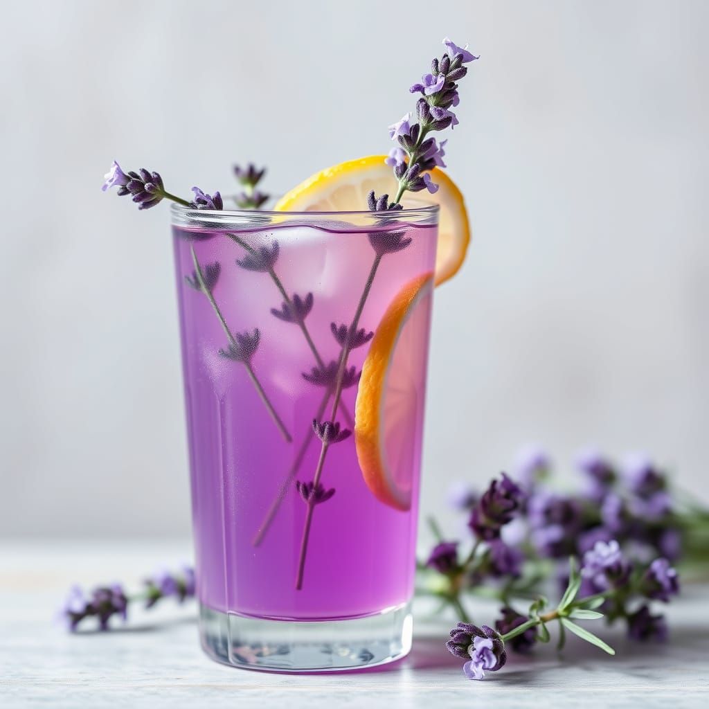 Purple Lavender Lemonade in Whimsical Style