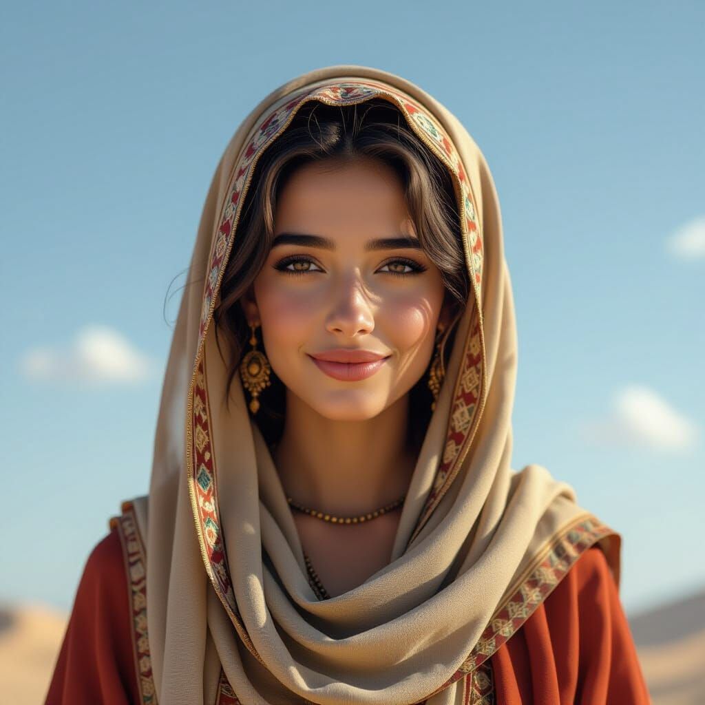 Hebrew Woman in Traditional Dress, Photorealistic Portrait