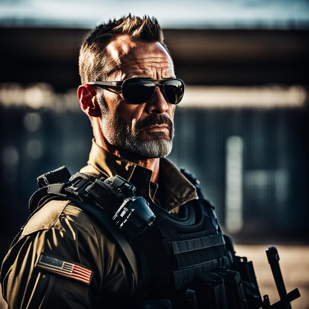 Intense Portrait of Special Forces Instructor in Armani Styl...