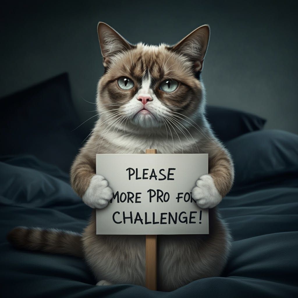 Grumpy Cat Protests in Realistic Photograph