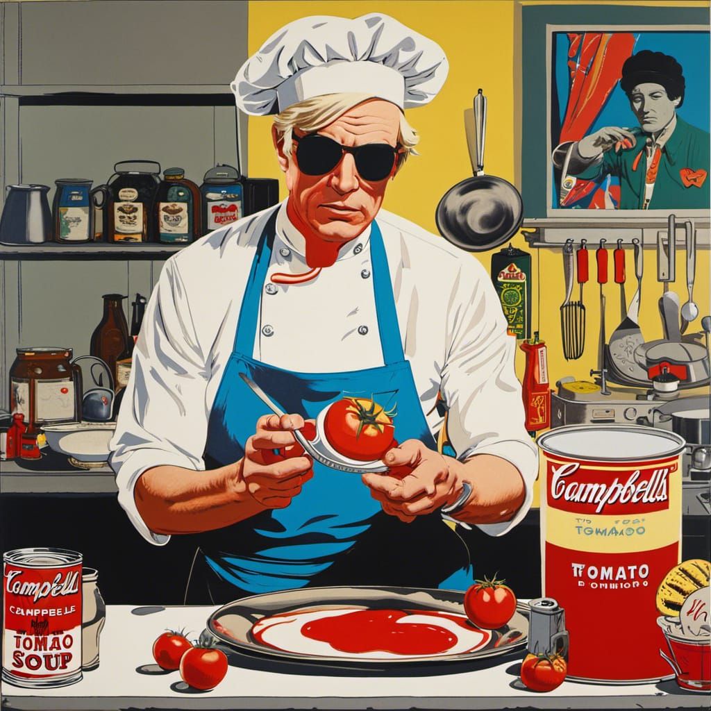 Pop Art Chef Creates Soup in Screen Print Style