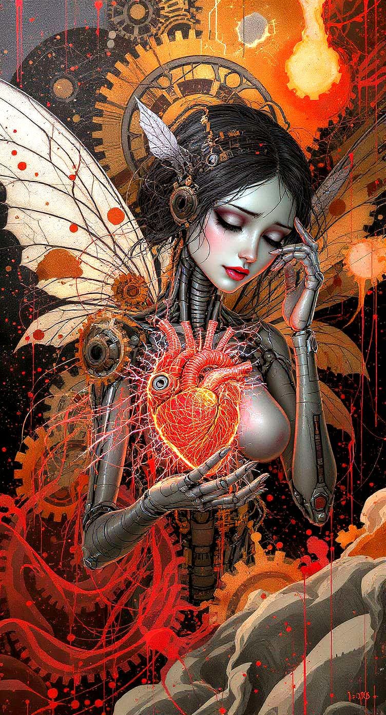 Sad Cyborg Fairy Reveals Mechanical Heart