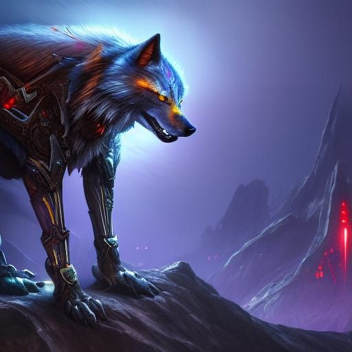 Cyber Wolf Concept Art in Unreal Engine